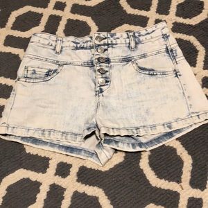 High-rise, denim shorts